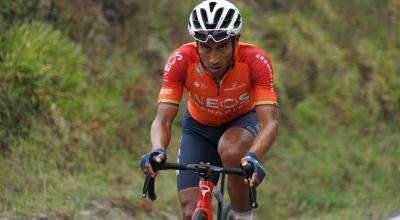 El ciclista Jhonatan Narváez, durante un entrenamiento en Ecuador, en el inicio de la temporada 2022.