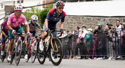 Richard Carapaz durante el Campeonato Nacional de Ciclismo que se corrió el domingo 20 de febrero en Quito. 