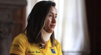 Miryam Núñez atiende una entrevista con PRIMICIAS, el 15 de marzo de 2022, en las instalaciones de la Fundación Crisfe, que apoya a la deportista.