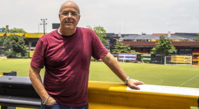 Jorge Célico, después de un entrenamiento con Barcelona en el Estadio Banco Pichincha, el 30 de marzo de 2022.