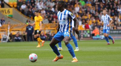 Moisés Caicedo, en el partido del Brighton ante Wolves, el 30 de abril de 2022.