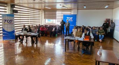 En el TCE, se llevó adelante la audiencia sobre la denuncia presentada por Mónica Palacios (der.) contra Diego Ordóñez, este 12 de mayo de 2022.