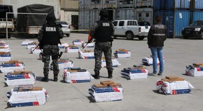 Droga incautada en el puerto de Guayaquil, 17 de junio de 2022.