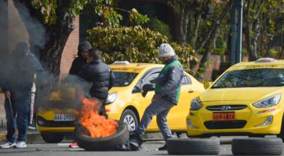 Taxistas de Cuenca se sumaron al paro nacional el 28 de junio de 2022.