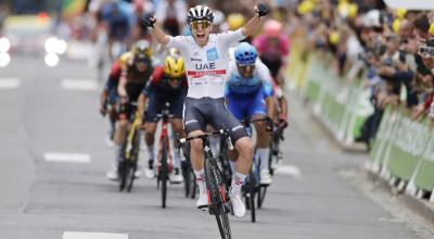 Tadej Pogacar, en la meta de la sexta etapa del Tour de Francia, el 7 de julio de 2022.