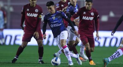 Fernando Gaibor, en el partido de Independiente del Valle ante Lanús en Argentina el 7 de julio de 2022.