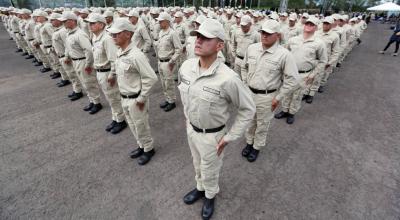 Aspirantes a guías penitenciarios durante el inicio del curso de formación, el 11 de julio de 2022, en Tambillo.