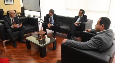 Representantes de la ONU se reunieron con el viceministro de Gobierno, Homero Castanier, en las oficinas del Ministerio, el 11 de julio de 2022.