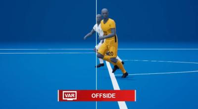 La animación 3D que la FIFA utilizó para mostrar el 'offside' semiautomático en el Mundial de Qatar 2022.