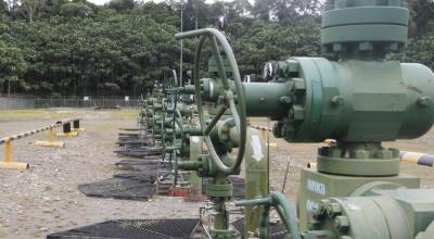 Pozos petroleros en el campo Auca, ubicado en la Amazonía ecuatoriana, en julio de 2022.