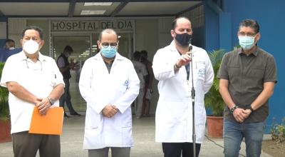 Rueda de prensa del COE Cantonal de Guayaquil, desde Mucho Lote, en el norte de la ciudad, el 17 de agosto de 2022.