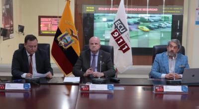 Rueda de prensa del COE Nacional, el 30 de agosto de 2022 en Quito, donde sus autoridades pusieron fin al teletrabajo. 