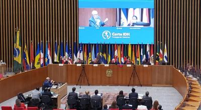 La Corte Interamericana de Derechos Humanos (CorteIDH) durante su sesión en Brasil, el 23 de agosto de 2022.