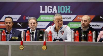 Esteban Paz, dirigente del cuadro capitalino, durante la presentación del Liga 10k, el 20 de septiembre de 2022.