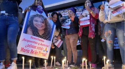 Plantón tras el hallazgo del cuerpo de María Belén Bernal, el 21 de septiembre de 2022, en Quito.