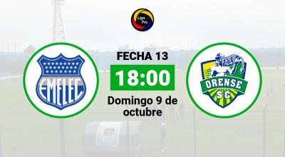 Emelec se enfrenta a Orense el domingo 9 de octubre desde las 18:00.