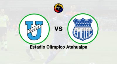 Universidad Católica se enfrenta a Emelec en el estadio Olímpico Atahualpa el 16 de octubre de 2022.