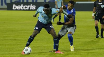 Cristian Martínez Borja, de Universidad Católica, en el partido ante Emelec, el 16 de octubre de 2022.