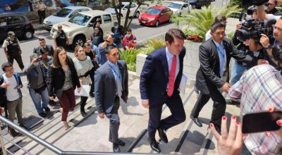 El ministro de Gobierno, Francisco Jiménez, a su ingreso de la Corte Constitucional. Quito, 18 de octubre de 2022