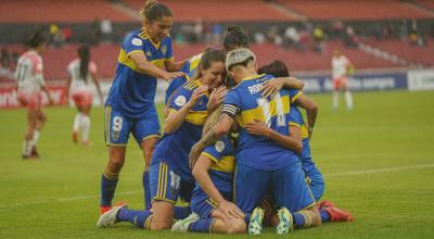 Las jugadoras de Boca Juniors celebran en el partido ante Ñañas, el 16 de octubre de 2022.