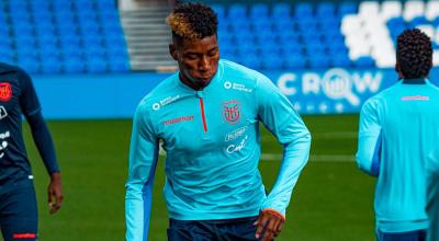 Kevin Rodríguez durante el entrenamiento, del viernes 11 de noviembre, de la selección de Ecuador en España.