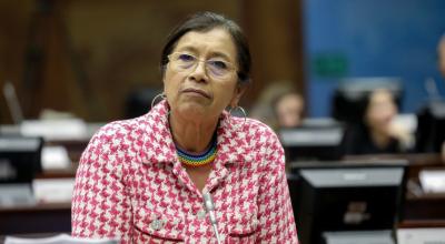 La expresidenta de la Asamblea, Guadalupe Llori, en la sesión del Pleno del 27 de octubre de 2022.