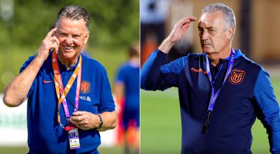 Louis Van Gaal, entrenador de Países Bajos y Gustavo Alfaro, director técnico de Ecuador, se enfrentan en el segundo partido del Grupo A del Mundial de Qatar. 