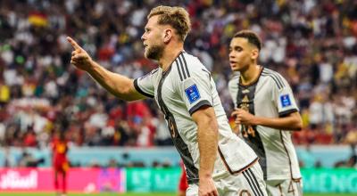 Niclas Füllkrug celebra su gol en el partido de Alemania ante España, el 27 de noviembre de 2022.