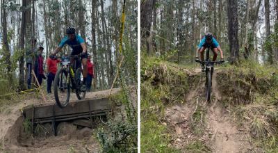 Un ciclista en el parque Metropolitano de Quito, el 21 de agosto de 2022.