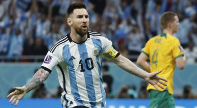 Lionel Messi festeja su gol ante Australia, en el Mundial de Qatar, el 3 de diciembre de 2022.