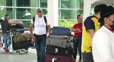 Flujo de pasajeros en el Aeropuerto de Guayaquil, este lunes 24 de octubre de 2022. 
