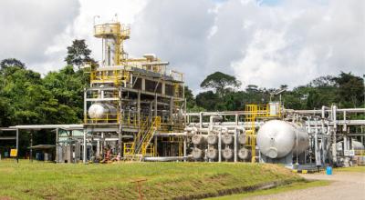 Infraestructura del bloque 16, ubicado en la Amazonía ecuatoriana, a cargo de Petrolia (New Stratus Energy), el 5 de junio de 2022.