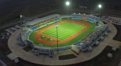 Vista aérea del Estadio Nacional de Cabo Verde.