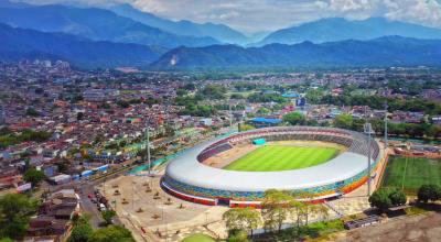 Imagen aérea del estadio de Villavicencio, en Colombia, que será cambiado a estadio Bello Horizonte Rey Pelé.