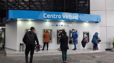 Imagen referencial de una agencia bancaria en el norte de Quito el 9 de enero de 2023.