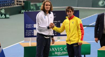 Stefanos Tsitsipas y Álvaro Guillén abrirán la serie de Copa Davis entre Ecuador y Grecia, el sábado 4 de febrero de 2023. 