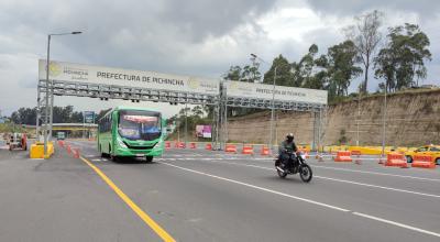 Imagen del peaje de la autopista General Rumiñahui, el 14 de febrero de 2023.