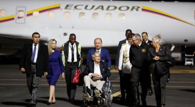 El presidente Guillermo Lasso llegó de Costa Rica el 1 de marzo de 2023.