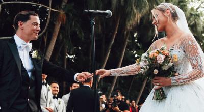 Una de las fotografías de la boda entre los artistas, Lele Pons y Guaynaa. 