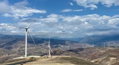 Los aerogeneradores del Parque Eólico de Huascachaca, en Loja. 