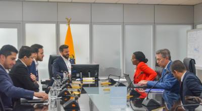 El Ministro de Finanzas, Pablo Arosemena, se reunió con representantes del Banco de Desarrollo de América Latina CAF, el 14 de febrero de 2023.