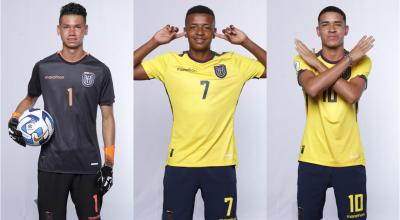 Cristhian Loor, Keny Arroyo y Kendry Páez, convocados en Ecuador para el Sudamericano Sub 17 2023.