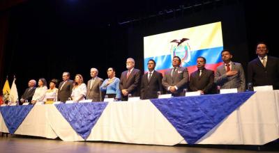 Posesión de autoridades de Pichincha, en la Casa de la Cultura, en Quito, el 24 de abril de 2023.