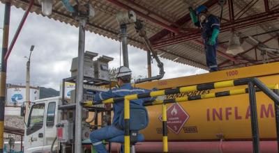 Despacho de combustibles en el Terminal de Catamayo de Petroecuador. Foto de archivo del 26 de enero de 20231