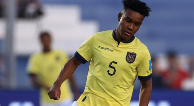 Óscar Zambrano, durante el partido ante Eslovaquia por el Mundial Sub 20, el 23 de mayo de 2023.