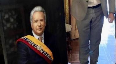 Retrato del expresidente Lenín Moreno que será exhibido en el Palacio Presidencial de Carondelet. 