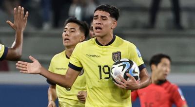 Kendry Páez, durante el partido de Ecuador ante Corea del Sur del Mundial Sub 20, el 1 de junio de 2023.