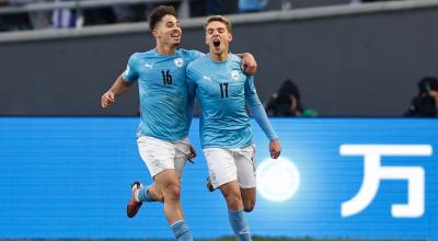 Omer Senior de Israel celebra su gol en el partido por el tercer puesto de la Copa Mundial Sub 20 ante Corea del Sur, el 11 de junio de 2023.