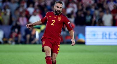 Dani Carvajal, de España, durante la final de la Nations League ante Croacia, en Rotterdam, el 18 de junio de 2023.