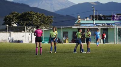 Espuce recibe a Macará en el Estadio Parroquial de Nayón, por la Superliga femenina, el 17 de mayo de 2023. 